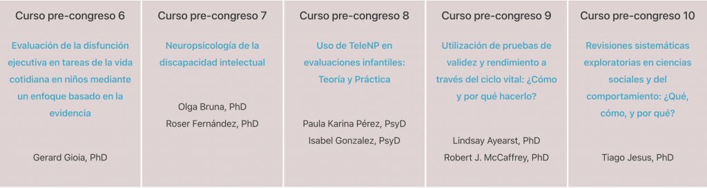Cursos pre-congreso del IV Congreso Iberoamericano de Neuropsicología - 2